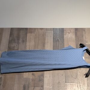 Pink Lily Ribbed Blue Dress